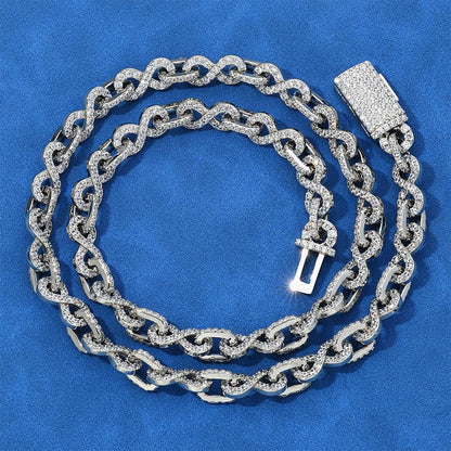 8mm Figure 8 Link Hip Hop Necklace Gold Chain Rapper Style for Men | Caratix Jewelry - CaratixJewelry