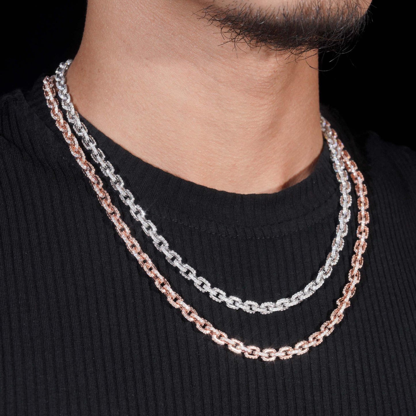5.2mm Moissanite Cuban Link Chain – 925 Sterling Silver Iced-Out Hip Hop Necklace with Box Clasp - CaratixJewelry