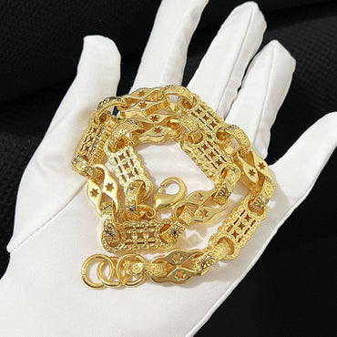 10mm Creative Coin Chain Necklace for Men | Gold Plated - CaratixJewelry