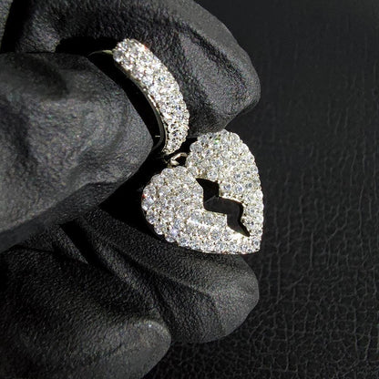 DIY Heartbreak Earrings with Micro-Pave Zircon Stones for Men | Trendy Hip Hop Jewelry | Caratix Jewelry - CaratixJewelry