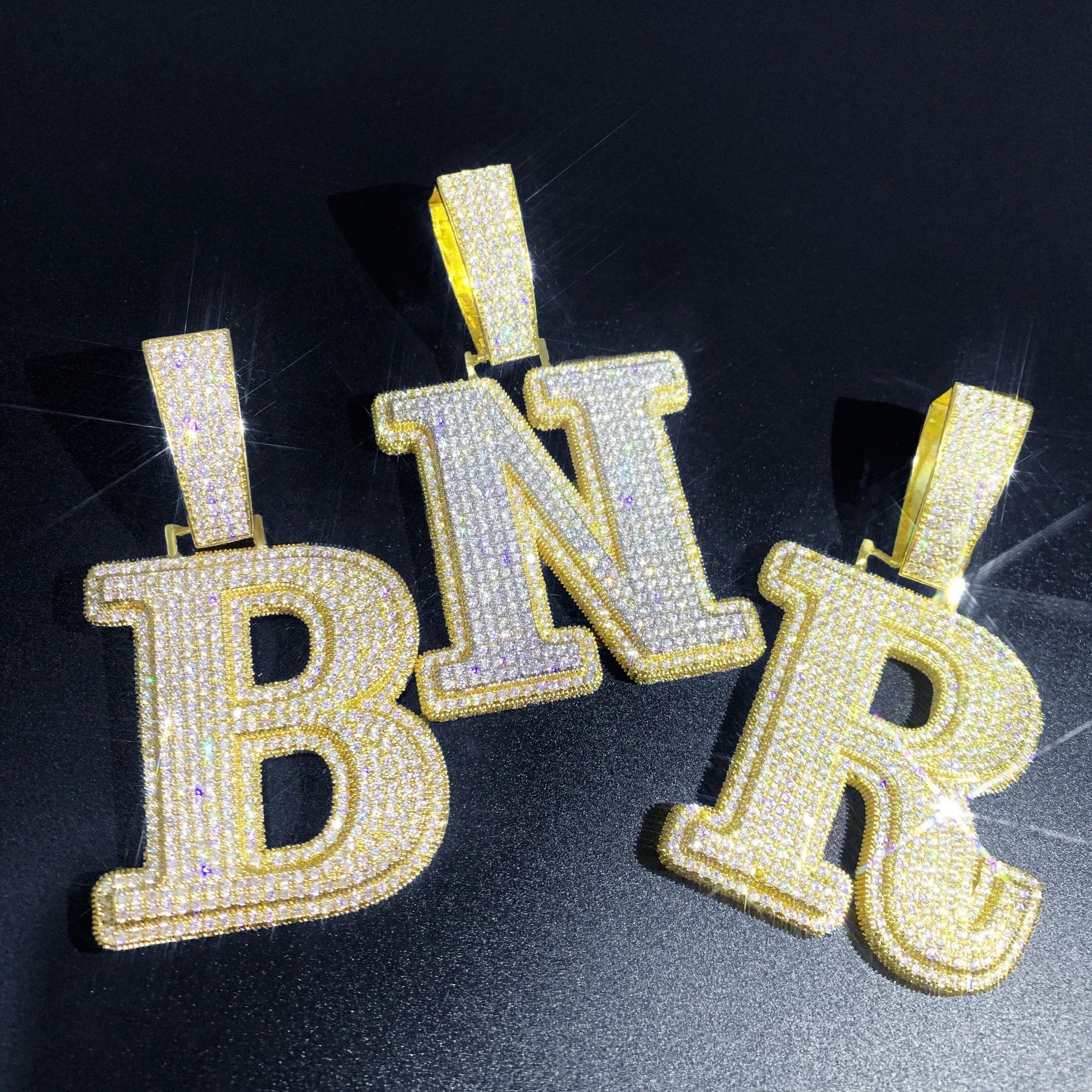 Iced Out Letter & Number Pendant | CZ Hip Hop Bling Jewelry Necklace - CaratixJewelry