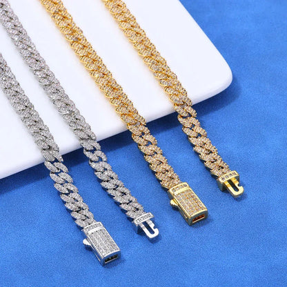 Custom 7mm Double Row Bubble Bracelet Zircon Hip Hop Jewelry for Men | Caratix Jewelry - CaratixJewelry
