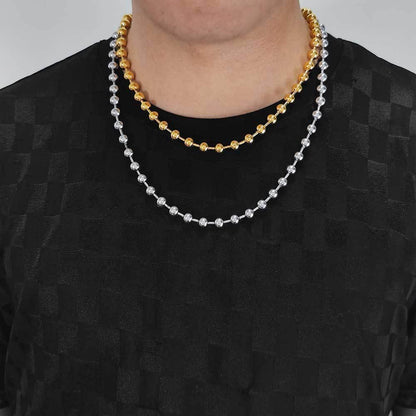 8mm Stainless Steel Ball Chain Necklace Hip Hop Style for Men | Caratix Jewelry - CaratixJewelry