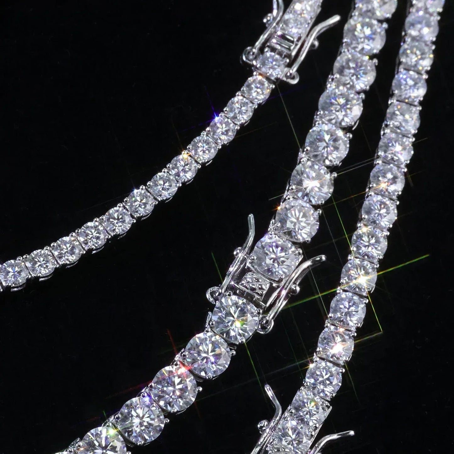 Moissanite Tennis Chain Necklace – S925 Sterling Silver Luxury Hip Hop Jewelry for Men & Women - CaratixJewelry