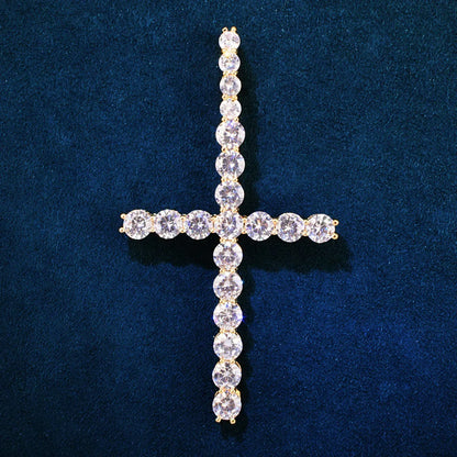 AAA CZ Cross Pendant Necklace | Men’s Hip Hop Streetwear Jewelry - CaratixJewelry