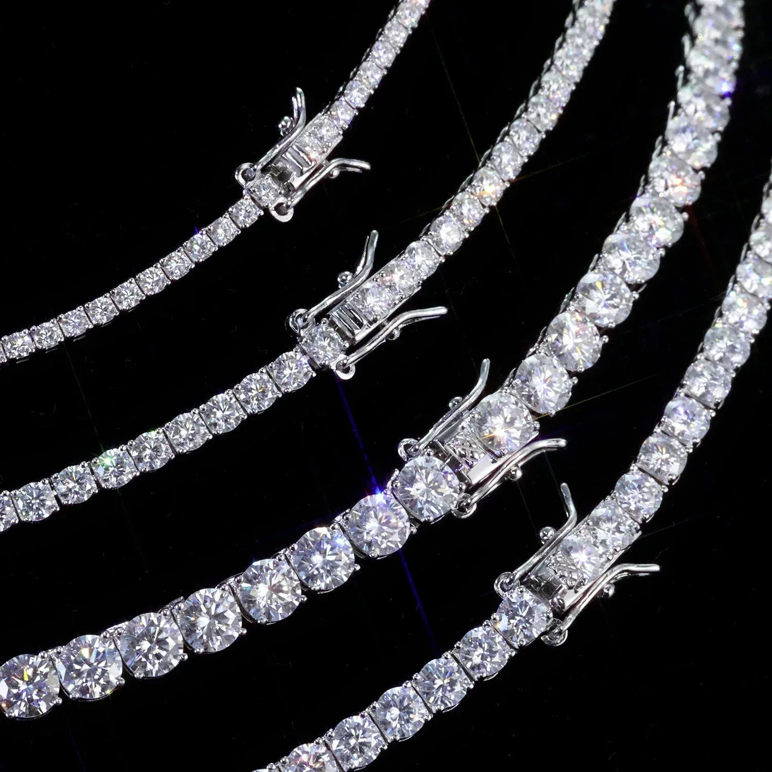 Moissanite Tennis Chain Necklace – S925 Sterling Silver Luxury Hip Hop Jewelry for Men & Women - CaratixJewelry