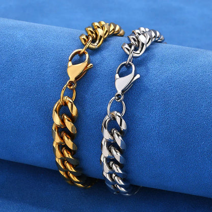 Rounded Cuban Chain Bracelet Stainless Steel Hip Hop Jewelry for Men | Caratix Jewelry - CaratixJewelry