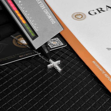 Moissanite Cross Pendant Necklace – S925 Sterling Silver Iced-Out Hip Hop Unisex Luxury Streetwear Jewelry - CaratixJewelry