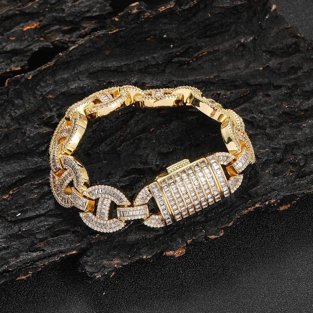 16mm Pig Nose Cuban Bracelet Zircon Hip Hop Jewelry for Men | Caratix Jewelry - CaratixJewelry