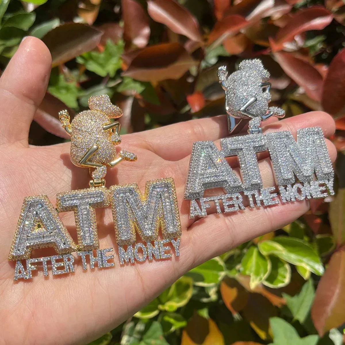 Iced Out "ATM" Money Machine Pendant | Women's Real Copper CZ Necklace - CaratixJewelry