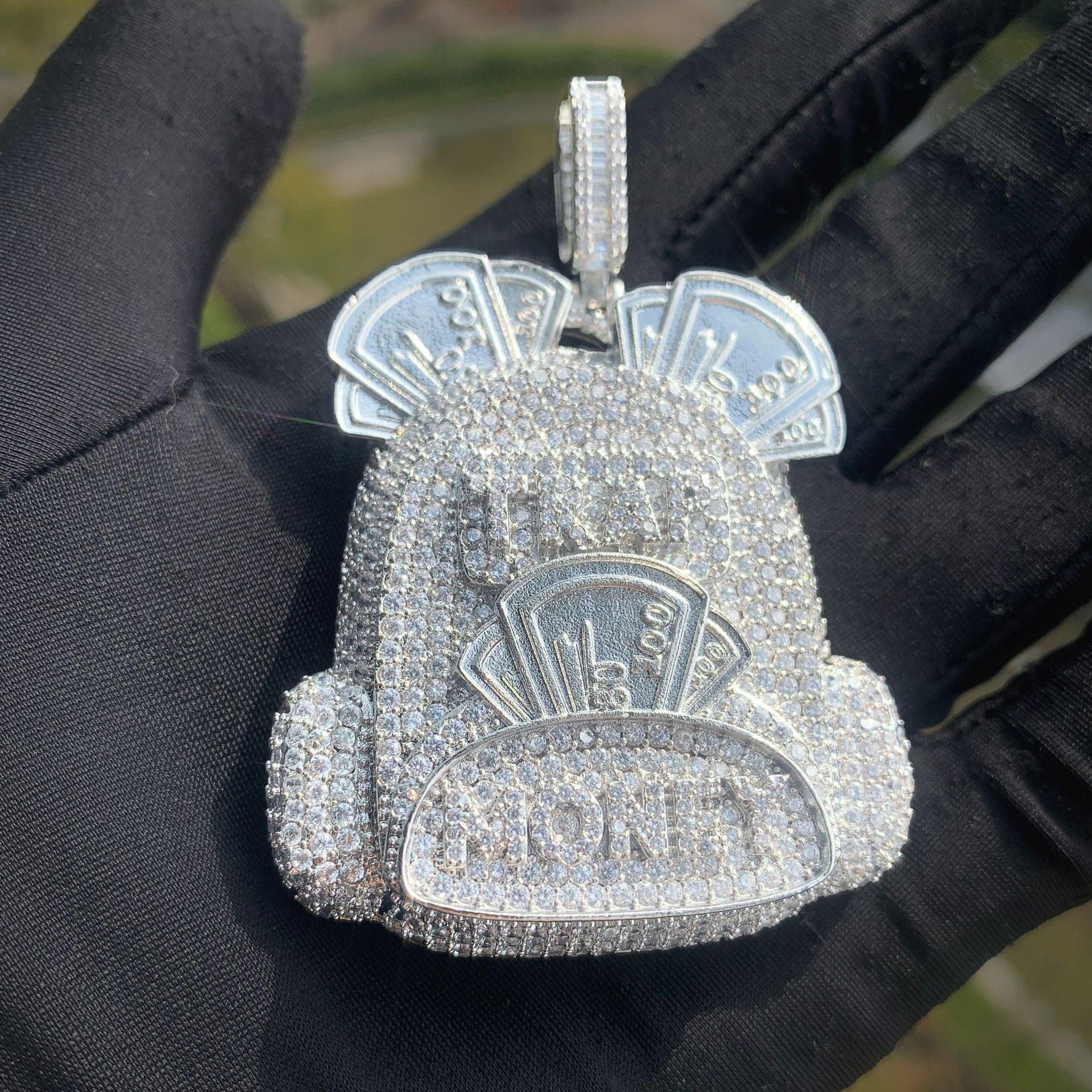 Iced Out Backpack Pendant Necklace for Men – Hip Hop CZ Trendy Streetwear Jewelry - CaratixJewelry