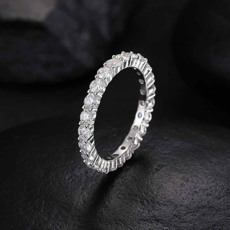 3mm Moissanite Eternity Band S925 Silver Ring | Caratix
