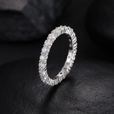 3mm Moissanite Eternity Band S925 Silver Ring | Caratix