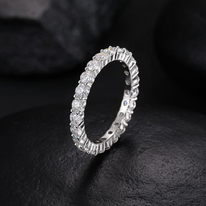 3mm Moissanite Eternity Band S925 Silver Ring | Caratix