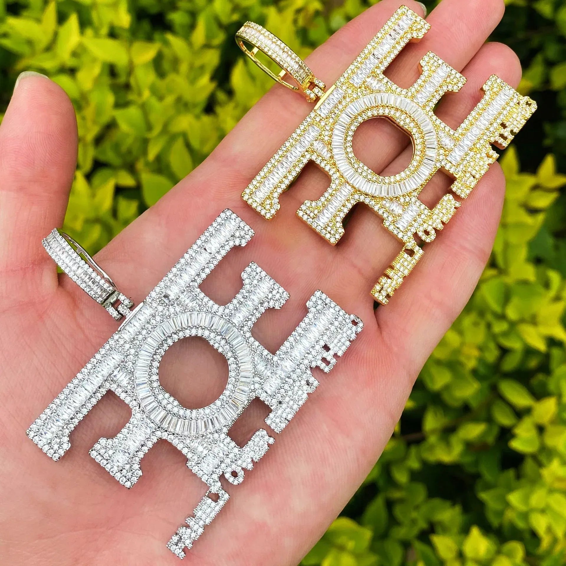 New Iced Out "FOE" Pendant | Women's "Family Over Everything" Necklace - CaratixJewelry