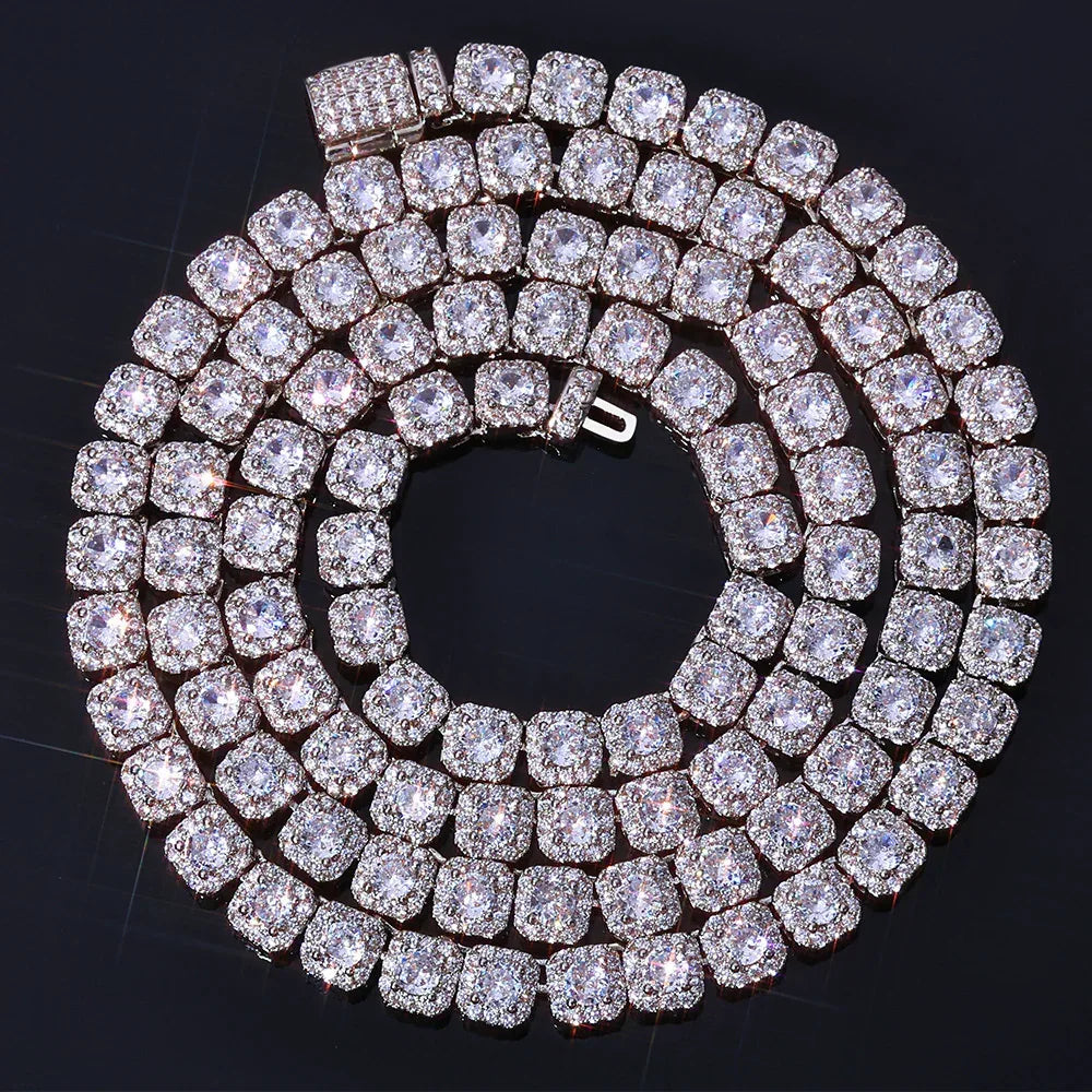 Custom 5mm Baguette Tennis Chain | Fold-Over Clasp Hip Hop Bling | Caratix - CaratixJewelry