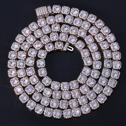 Custom 5mm Baguette Tennis Chain | Fold-Over Clasp Hip Hop Bling | Caratix - CaratixJewelry