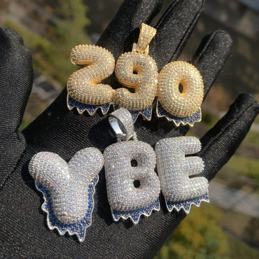 Custom Letter Pendant Necklace | Gold Plated DIY Initial Hip Hop Couple Jewelry - CaratixJewelry