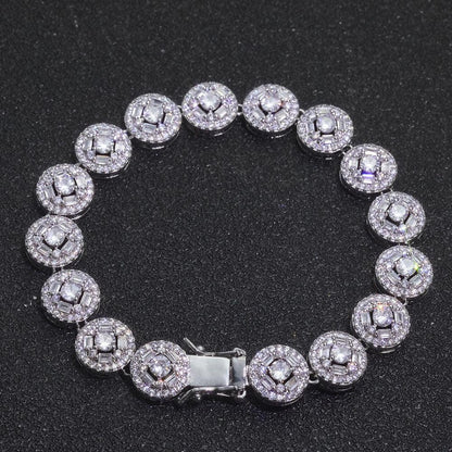 Custom Round & Baguette Mixed-Cut Cluster Bracelet | Elite Bling Jewelry | Caratix - CaratixJewelry