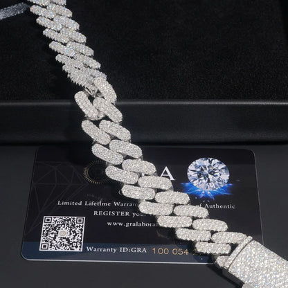 S925 Silver Moissanite Cuban Link Bracelet | Hip Hop Jewelry - CaratixJewelry