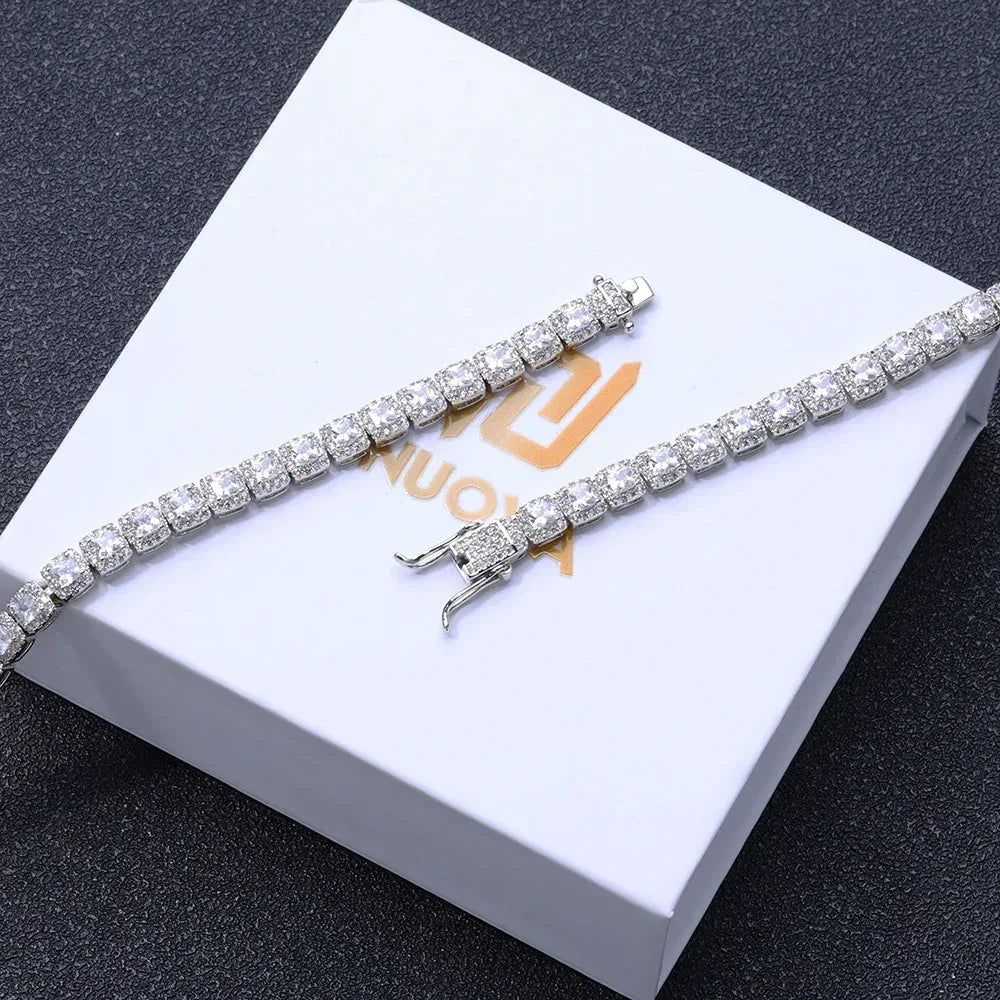 Ice Cube Moissanite Chain – Unique S925 Sterling Silver Iced-Out Hip Hop Men’s Luxury Streetwear Necklace - CaratixJewelry