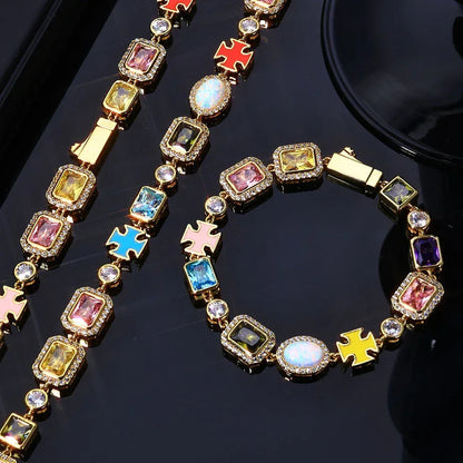 Rapper Iced Out Chain Zircon Opal Hip Hop Jewelry Necklace for Men | Caratix Jewelry - CaratixJewelry