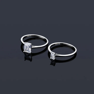 1ct Emerald Cut Moissanite Ring | S925 Silver 18K Gold Plated | Caratix