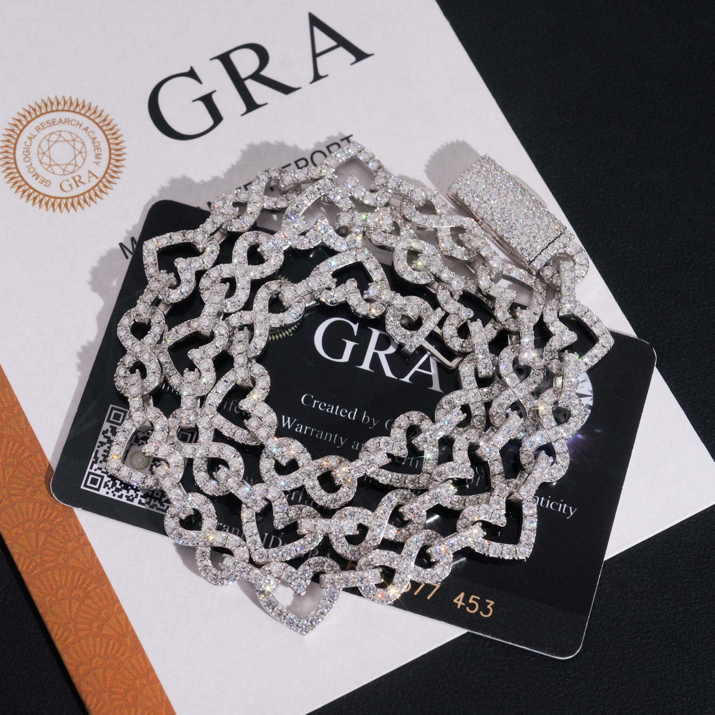 8.5mm S925 Silver Infinity Heart Moissanite Chain | Figure 8 Heart Link | Caratix