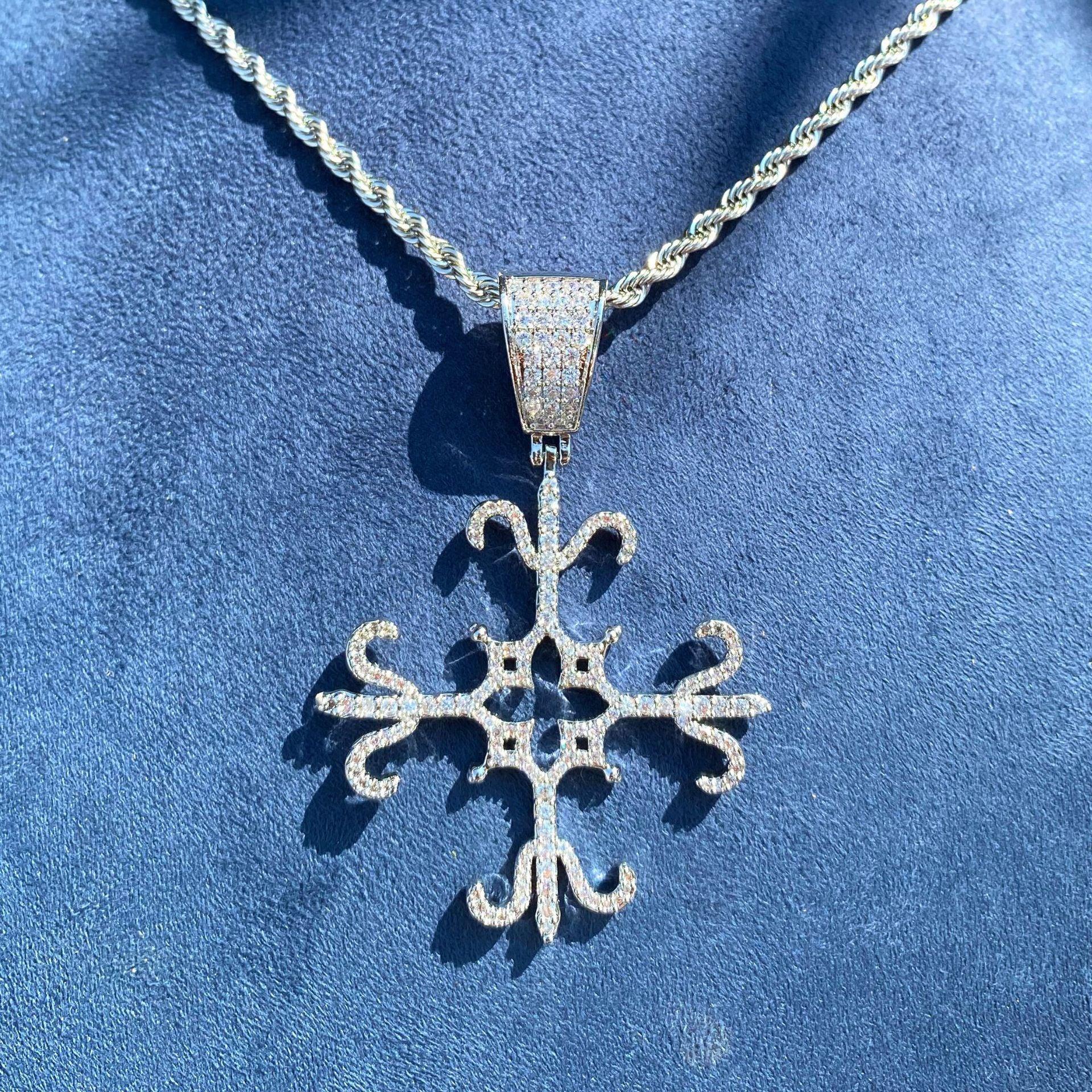 Men's Fully Flooded Block Necklace | Premium Copper CZ Hip Hop Jewelry - CaratixJewelry
