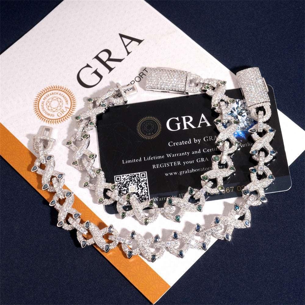 Moissanite Figure-Eight Bracelet | S925 Silver Iced Out Hip Hop Jewelry - CaratixJewelry