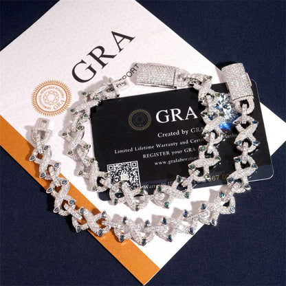 Moissanite Figure-Eight Bracelet | S925 Silver Iced Out Hip Hop Jewelry - CaratixJewelry