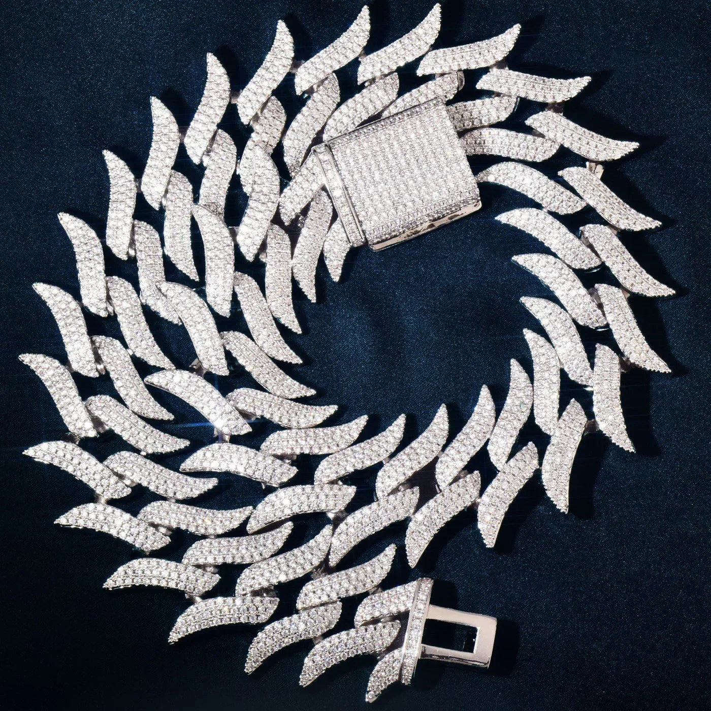 Iced Out Mustache Cuban Chain Necklace with Copper & Zircon | Hip Hop Jewelry | Caratix Jewelry - CaratixJewelry