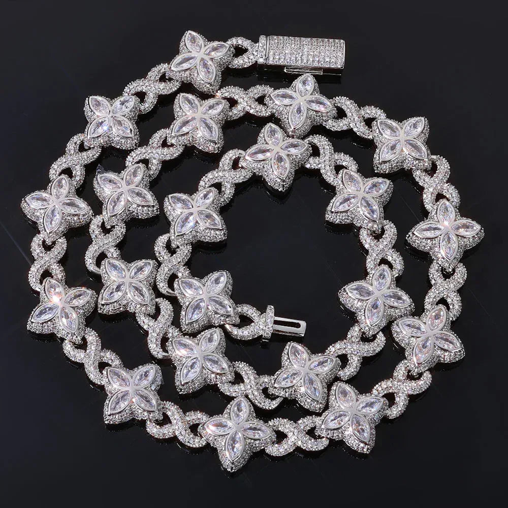 Zircon Infinity Cuban Chain Necklace for Men Choker Style | Caratix Jewelry - CaratixJewelry