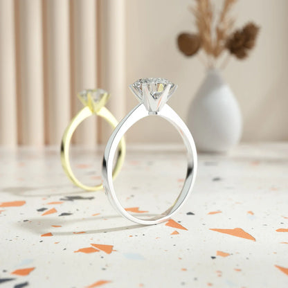 D Color VVS1 Moissanite Ring | S925 Silver Platinum Plated | Caratix