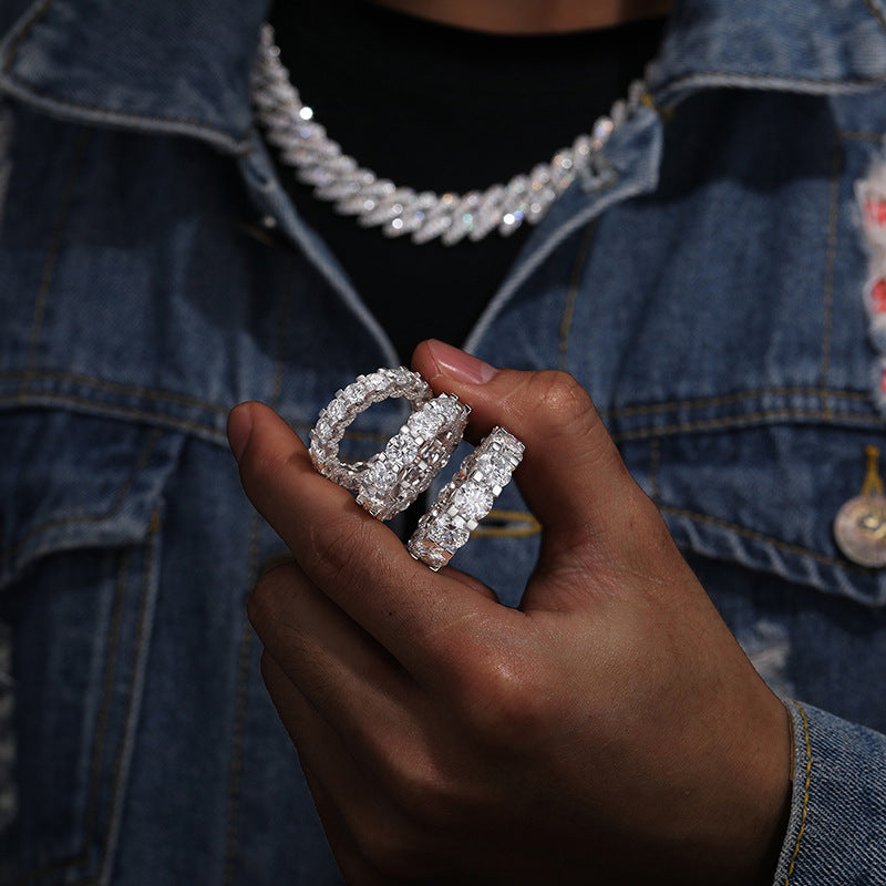 2 Carat Iced Out Moissanite Ring S925 Hip Hop Band | Caratix