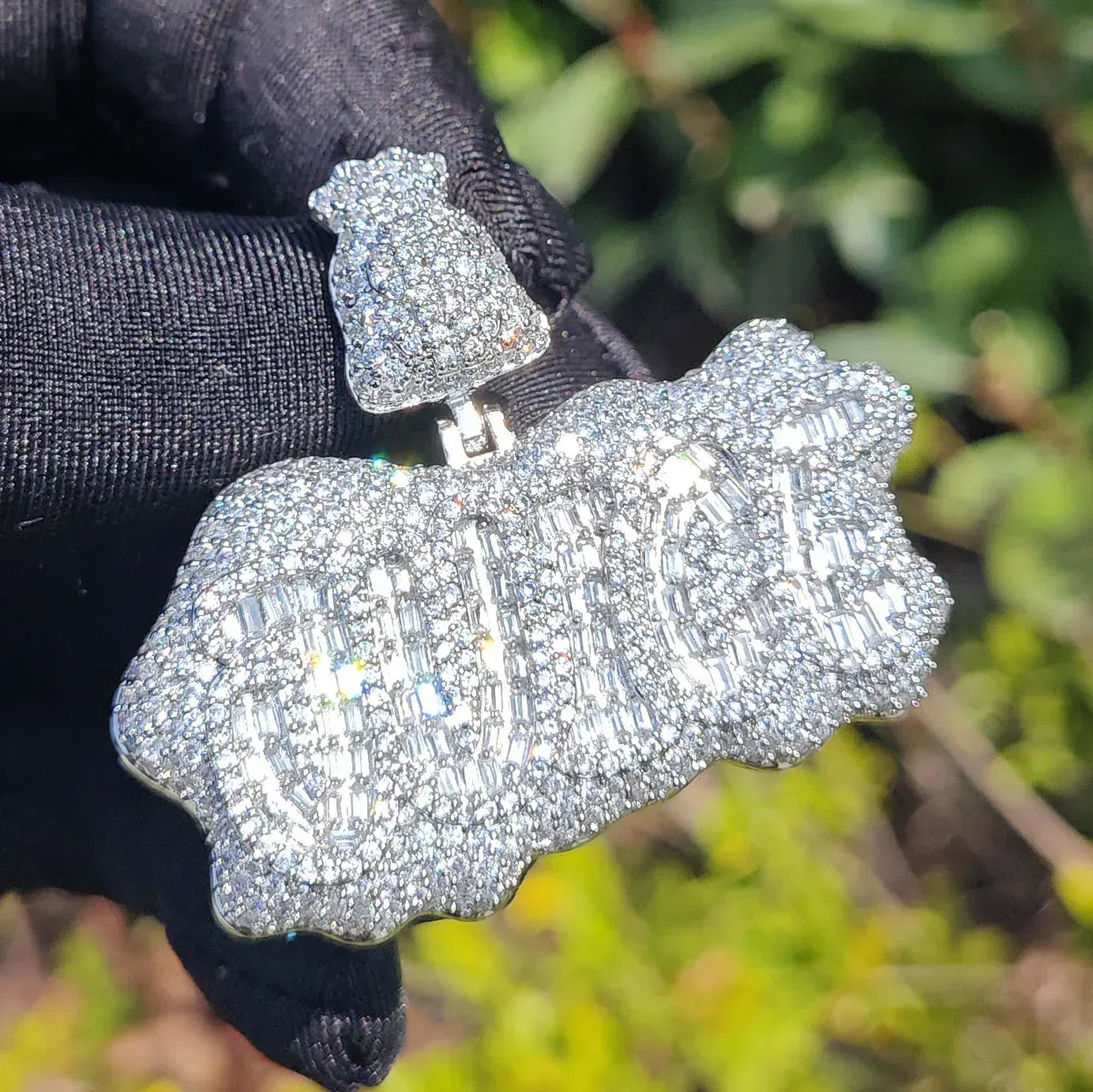 JUICE Letter Pendant Necklace | CZ Iced Out Hip Hop Streetwear Jewelry - CaratixJewelry