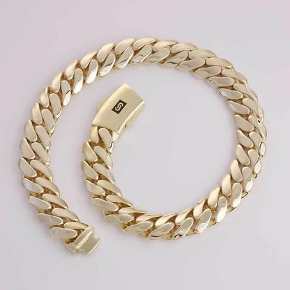 20mm Polished Cuban Link Necklace Gold Chain Rapper Style for Men | Caratix Jewelry - CaratixJewelry