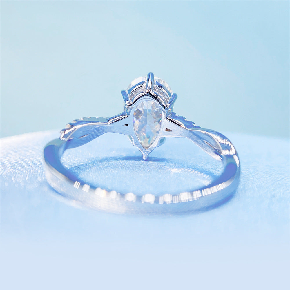 2026 Summer Collection: 3 Carat Pear Cut Moissanite Ring | S925 Silver Teardrop Ring | Caratix