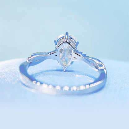 2026 Summer Collection: 3 Carat Pear Cut Moissanite Ring | S925 Silver Teardrop Ring | Caratix