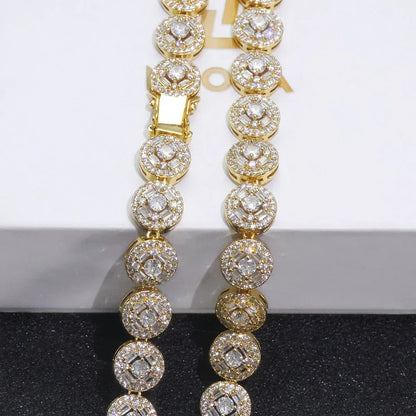 Custom Round & Baguette Mixed-Cut Cluster Bracelet | Elite Bling Jewelry | Caratix - CaratixJewelry