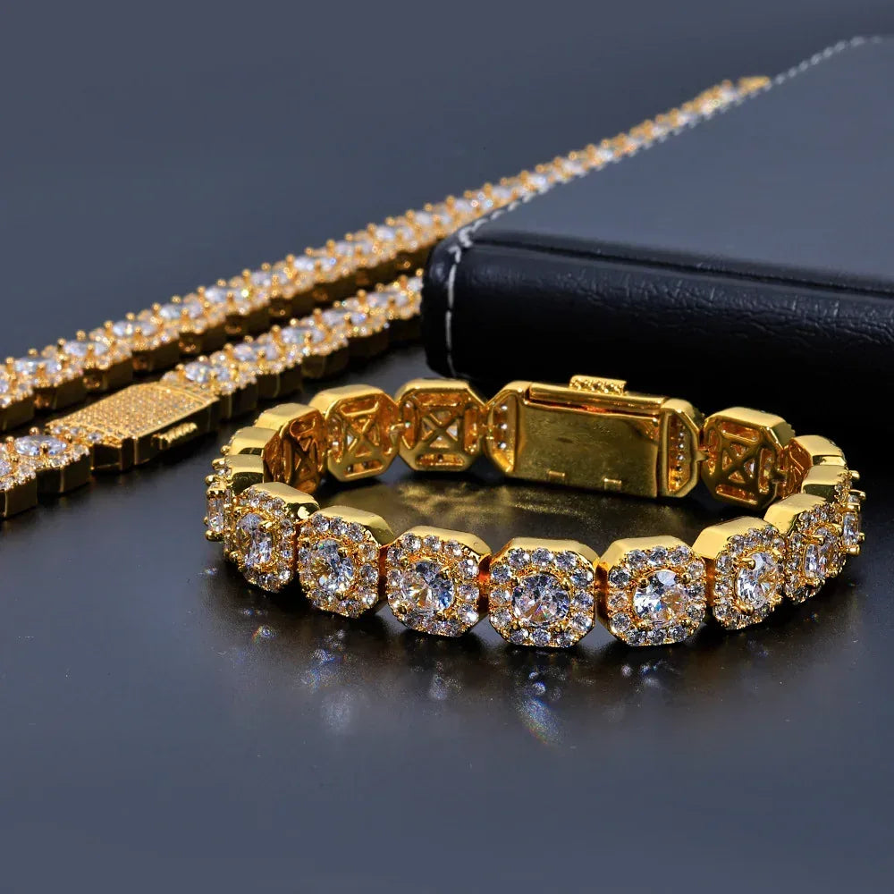Iced Out Ice Chain Zircon Bracelet Luxury Hip Hop Jewelry for Men | Caratix Jewelry - CaratixJewelry