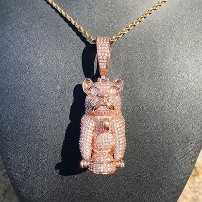 Men's & Women's Bulldog Necklace | Premium Copper CZ High-End Animal Jewelry - CaratixJewelry