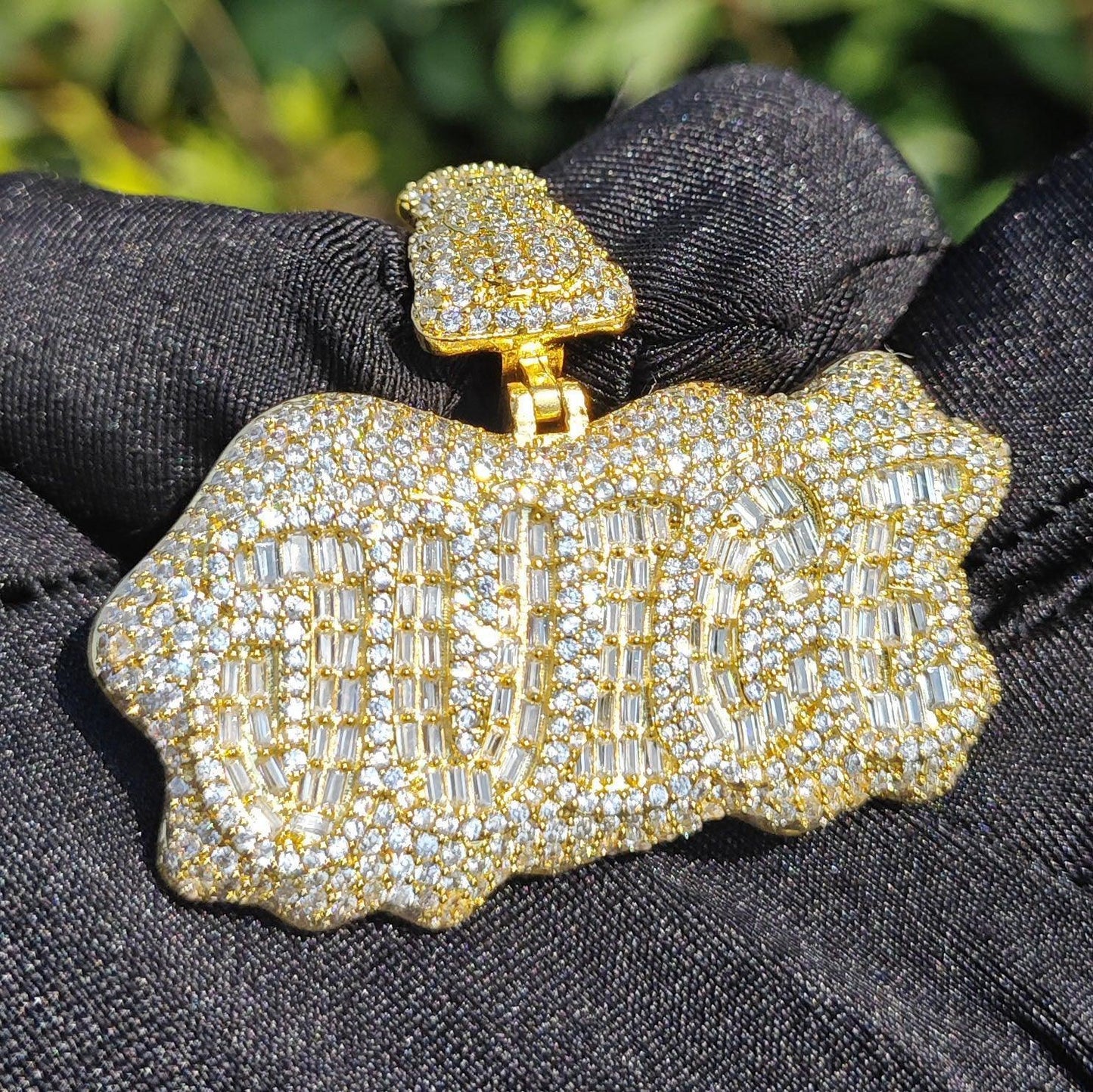 JUICE Letter Pendant Necklace | CZ Iced Out Hip Hop Streetwear Jewelry - CaratixJewelry