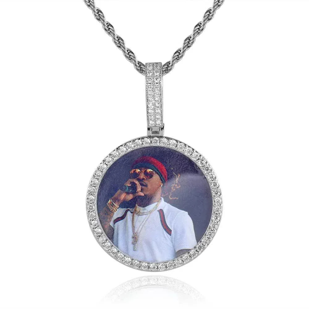 Custom Photo Pendant DIY Necklace with Full Frame for Men | Caratix Jewelry - CaratixJewelry