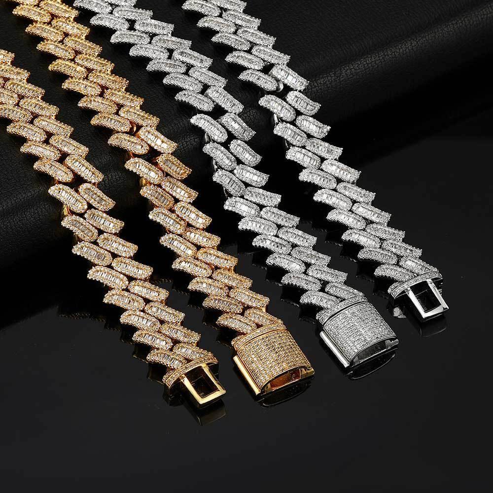 15mm Miami Cuban Chain Bracelet with Zircon - CaratixJewelry