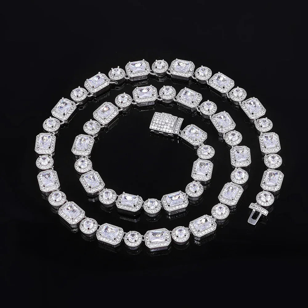 10mm Iced Out Square Chain Zircon Necklace for Men | Caratix Jewelry - CaratixJewelry