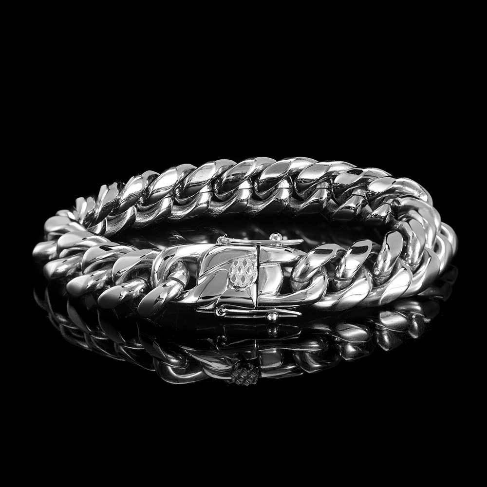 Dragon Head Clasp Stainless Steel Cuban Link Bracelet - CaratixJewelry