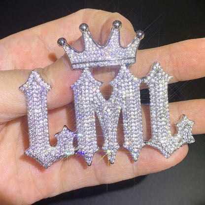 Spiked Iced Out Letter Pendant | Hip Hop DIY CZ Initial Necklace Jewelry - CaratixJewelry