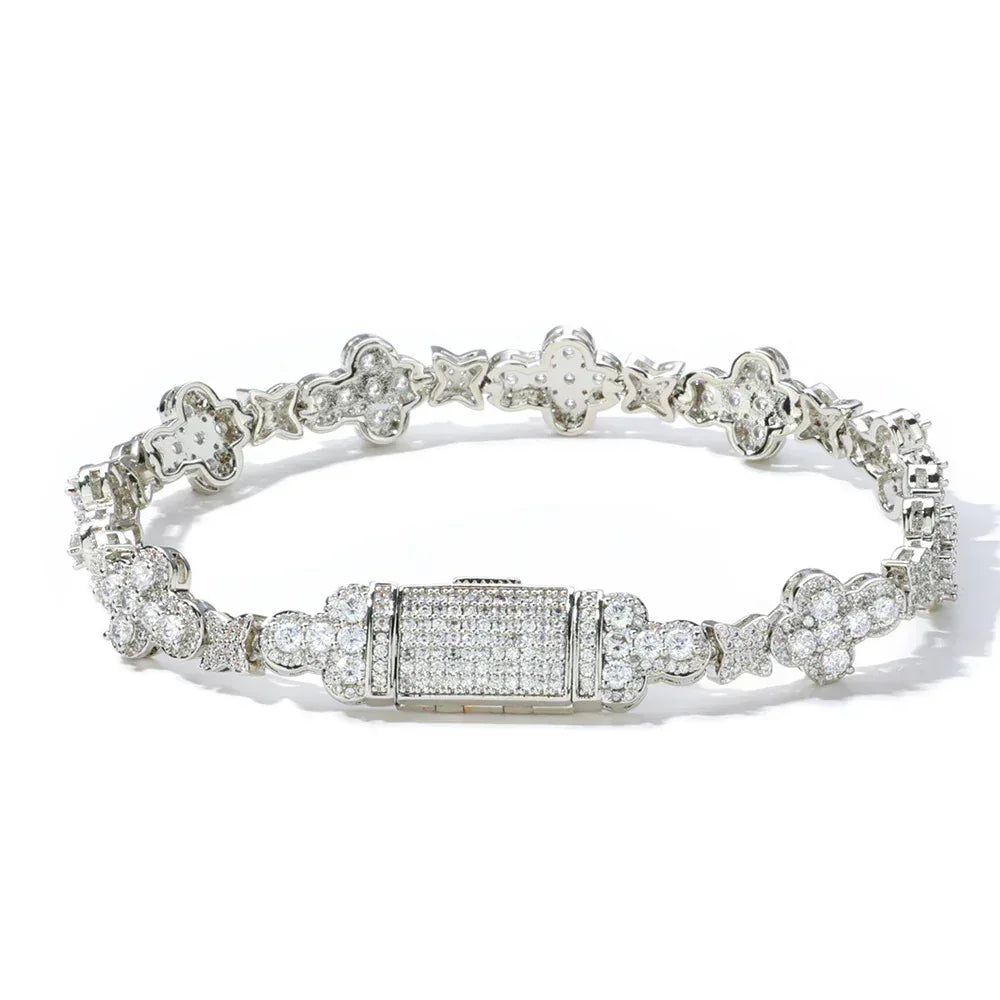 10mm Cross Star Zircon Hip Hop Bracelet Rapper Iced Out Chain Style | Caratix Jewelry - CaratixJewelry