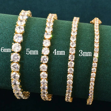Tennis Chain Bracelet with Copper & Zircon | Trendy Single Row Hip Hop Jewelry | Caratix Jewelry - CaratixJewelry
